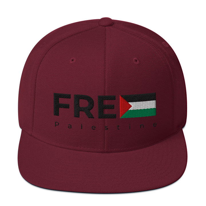 Free Palestine - Snapback Hat, Snapback Maroon