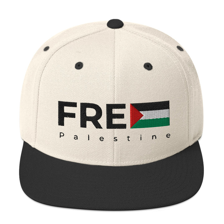 Free Palestine - Snapback Hat, Snapback Natural Black