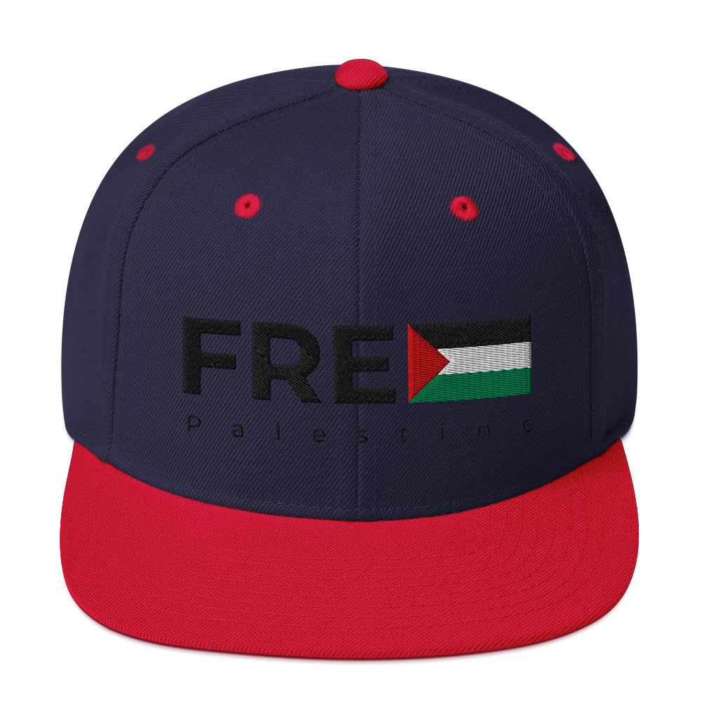 Free Palestine - Snapback Hat, Snapback Navy Red