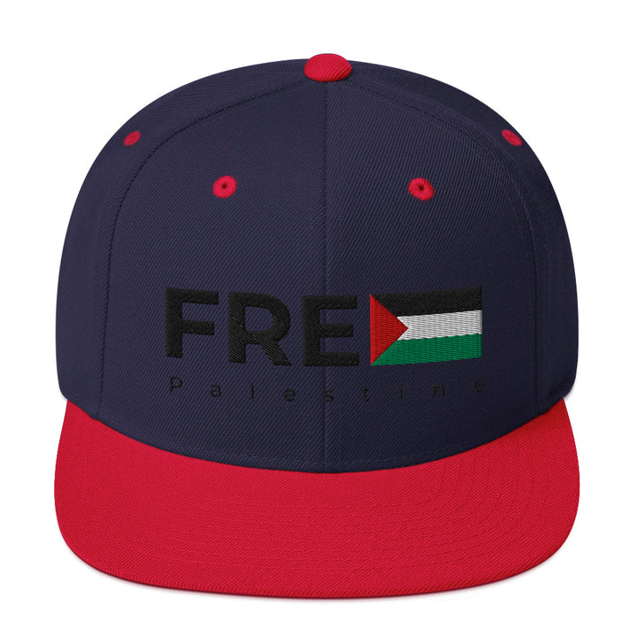 Free Palestine - Snapback Hat, Snapback Navy Red