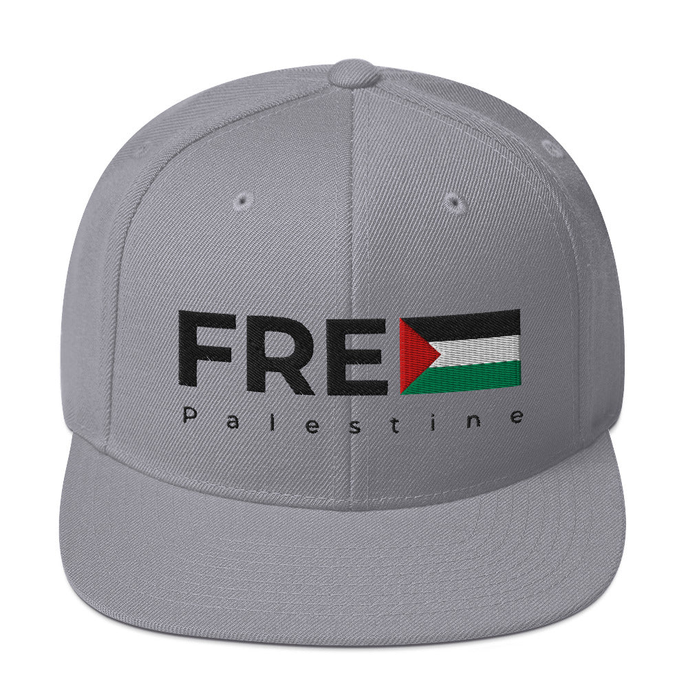 Free Palestine - Snapback Hat, Snapback Silver
