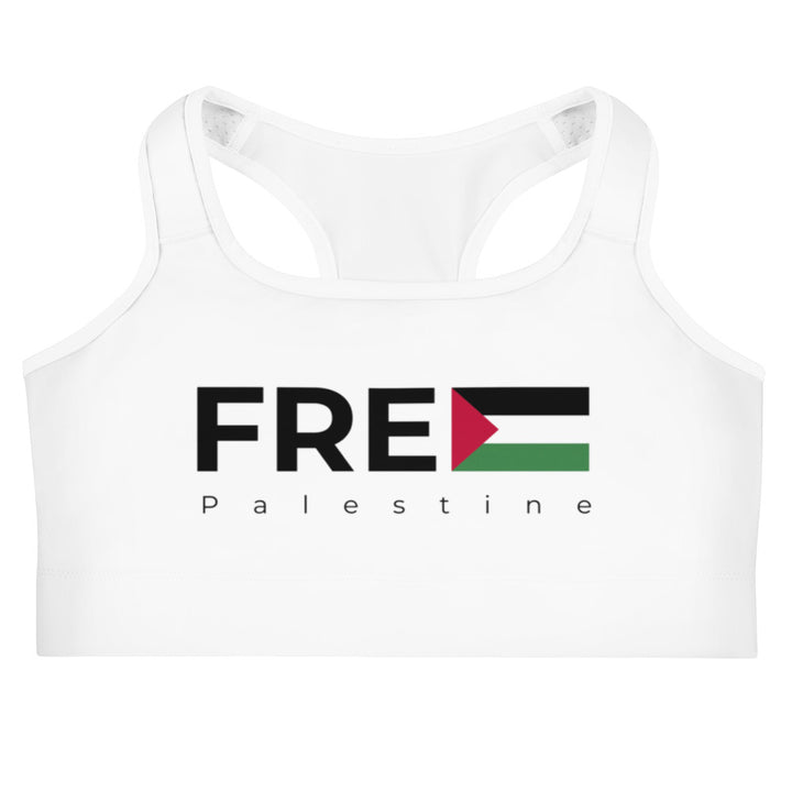 Free Palestine - Sports Bra, White