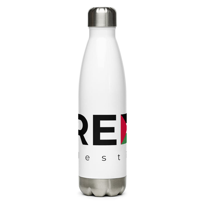 Free Palestine - Stainless Steel Water Bottle, Stainless Steel Water Bottle White 17 Oz