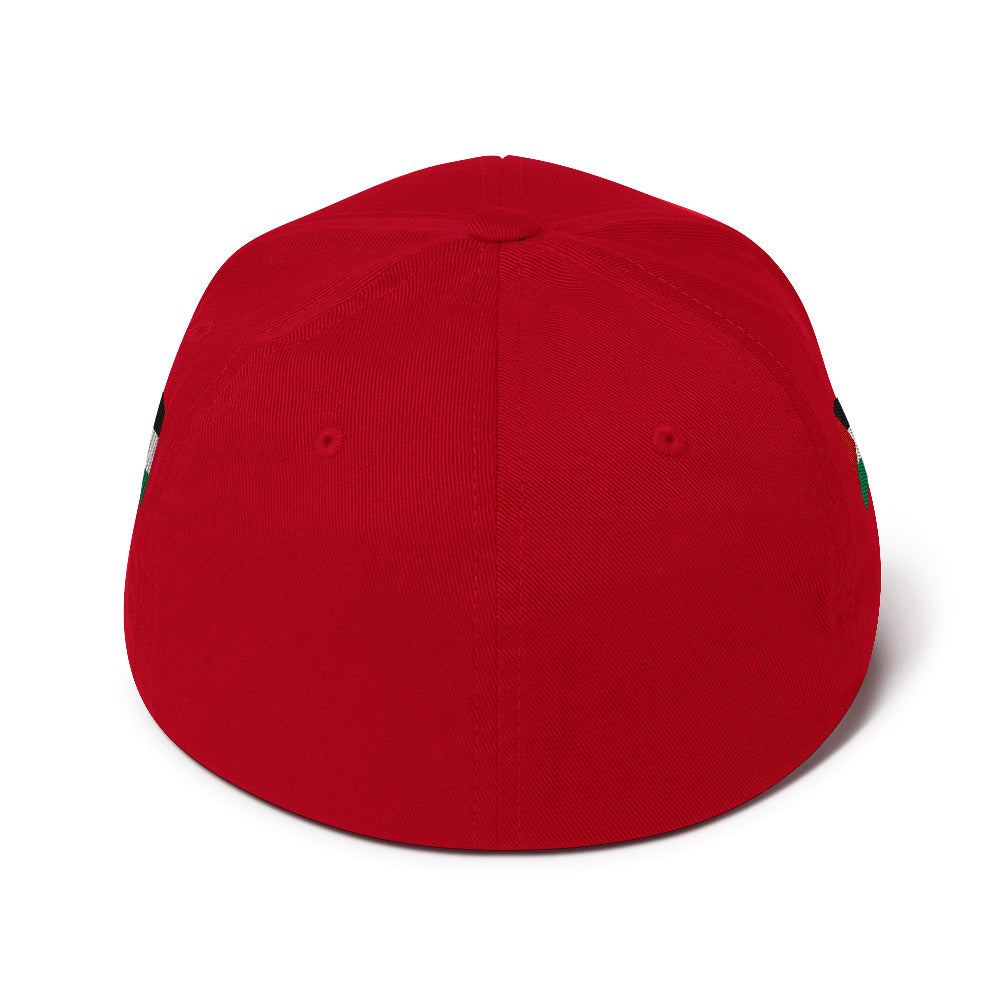 Free Palestine - Structured Twill Cap, Closed Back Structured Cap Red