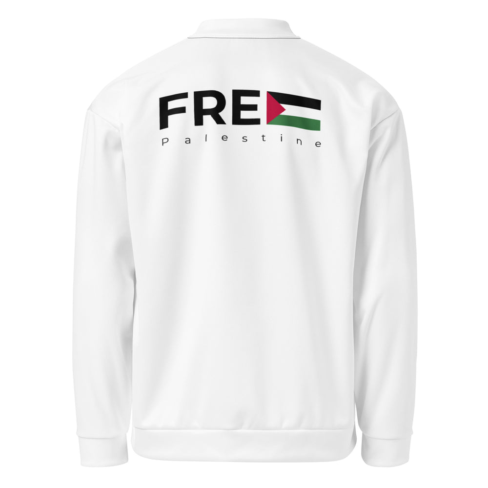 Free Palestine - Women’s Bomber Jacket, White