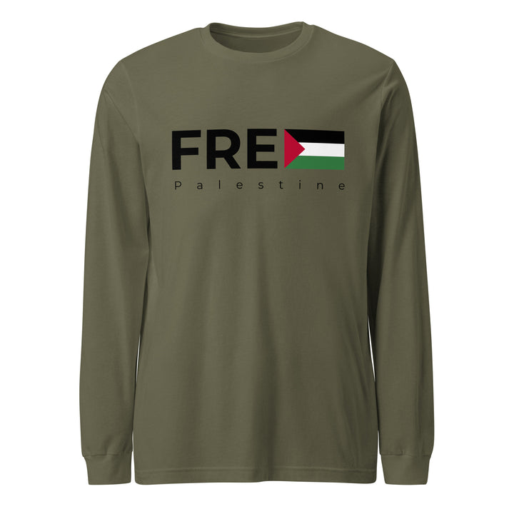Free Palestine - Women’s Long Sleeve Tee, Military Green