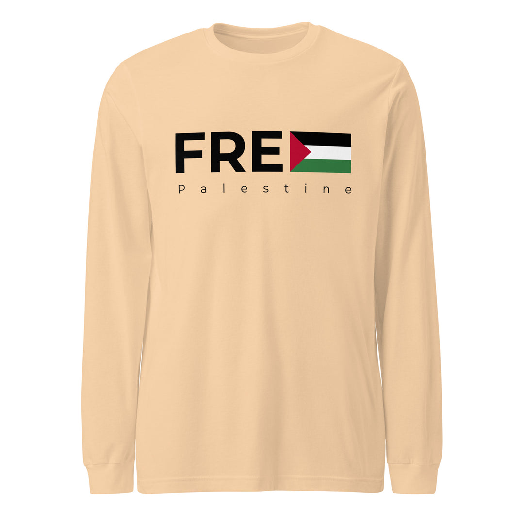 Free Palestine - Women’s Long Sleeve Tee, Sand Dune