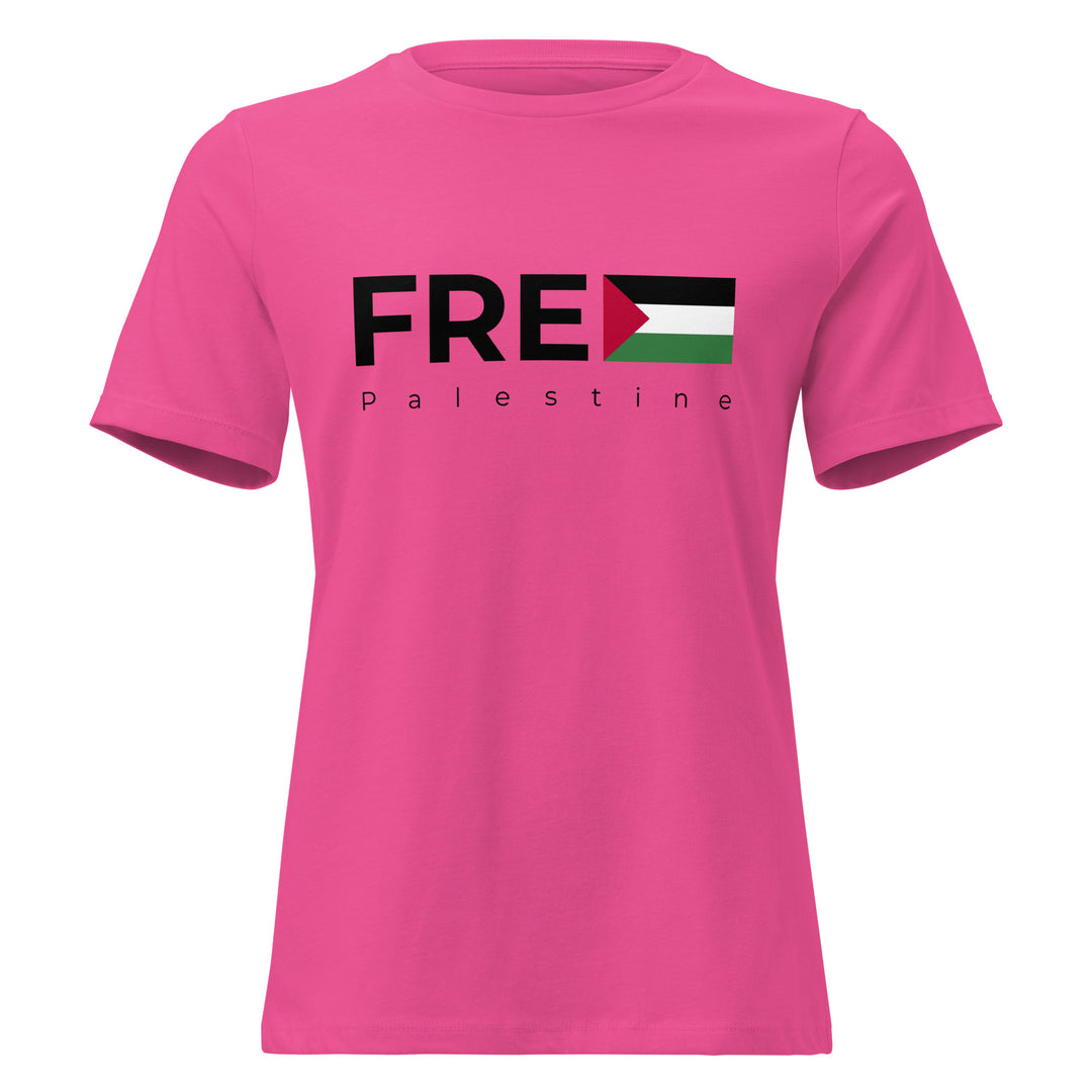 Free Palestine - Women’s Relaxed T-Shirt, Womens Relaxed T Shirt Berry