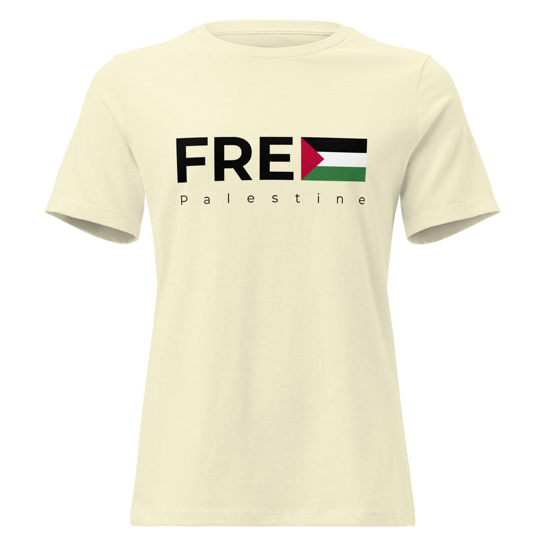 Free Palestine - Women’s Relaxed T-Shirt, Womens Relaxed T Shirt Citron