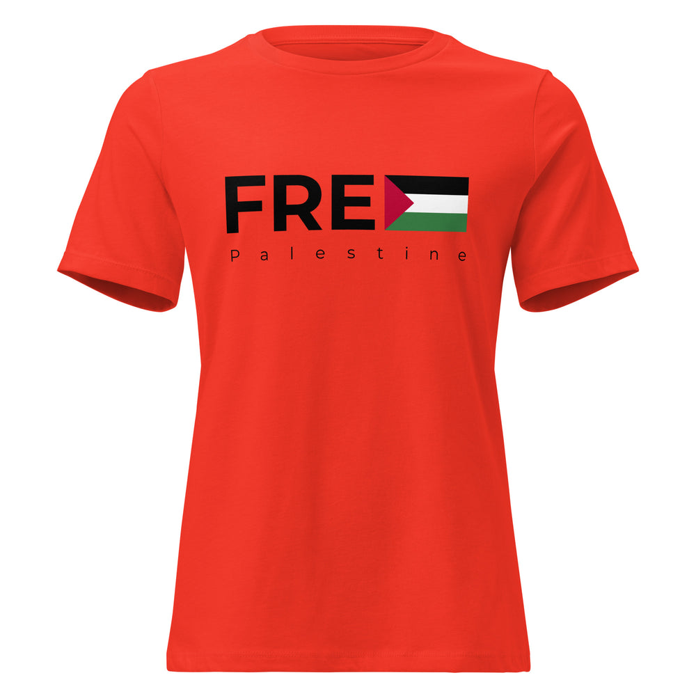 Free Palestine - Women’s Relaxed T-Shirt, Womens Relaxed T Shirt Poppy