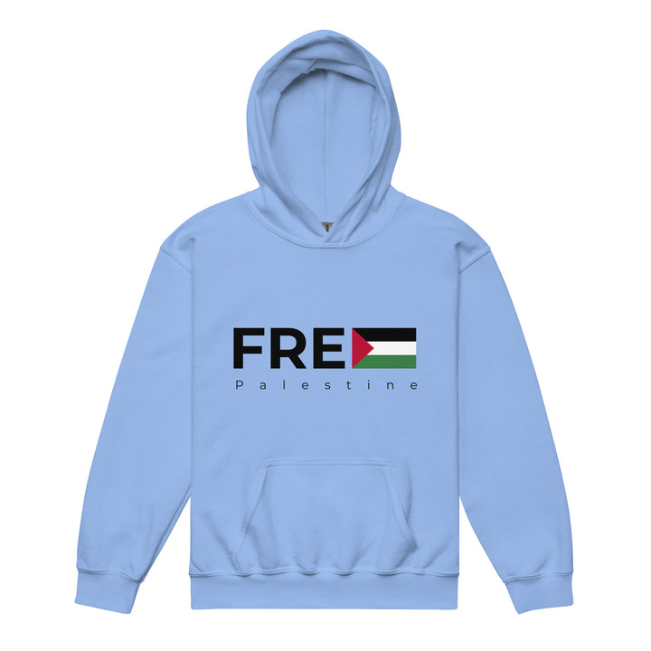 Free Palestine - Youth Heavy Blend Hoodie, Carolina Blue