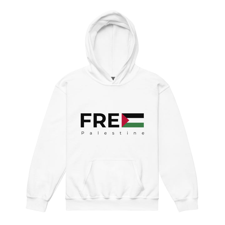 Free Palestine - Youth Heavy Blend Hoodie, White