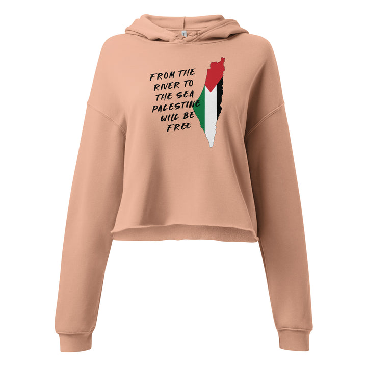 From the River - Crop Hoodie, Womens Cropped Hoodie Peach