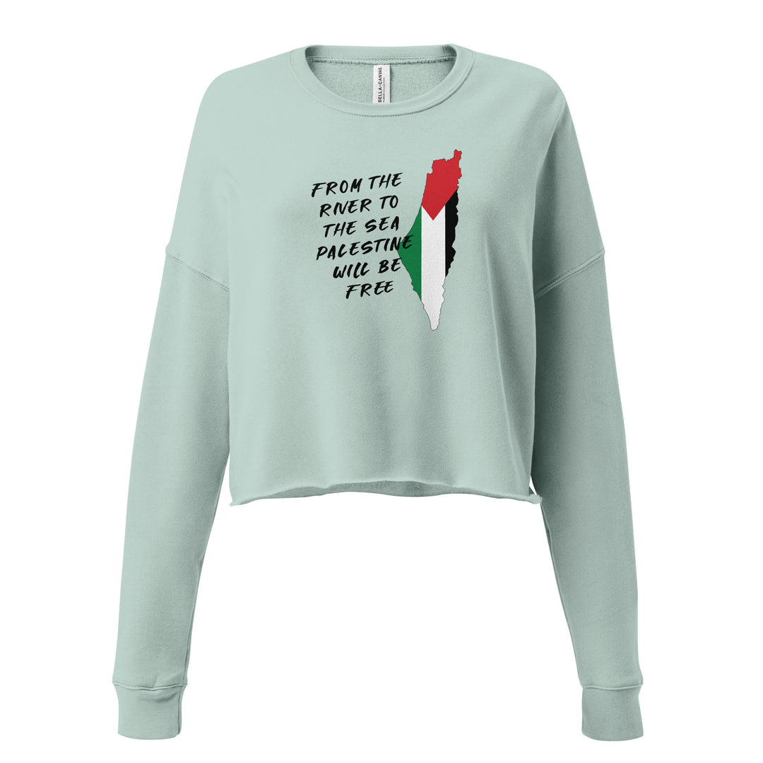 From the River - Crop Sweatshirt, Womens Cropped Sweatshirt Dusty Blue