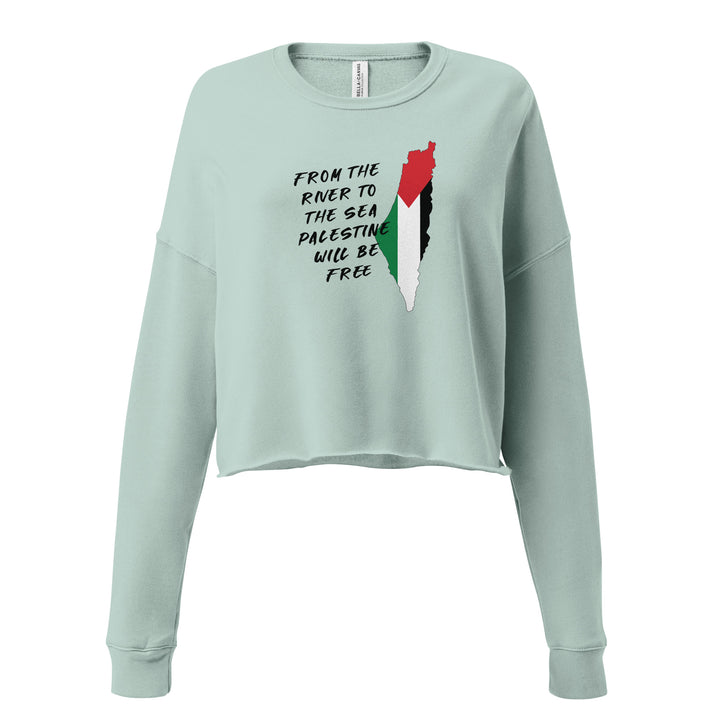 From the River - Crop Sweatshirt, Womens Cropped Sweatshirt Dusty Blue