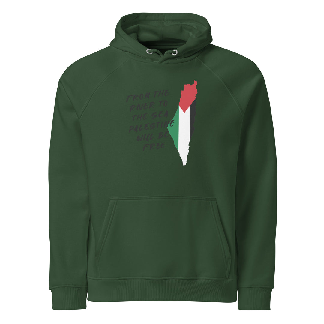 From The River - Women’s Eco Raglan Hoodie, Eco Raglan Hoodie Bottle Green