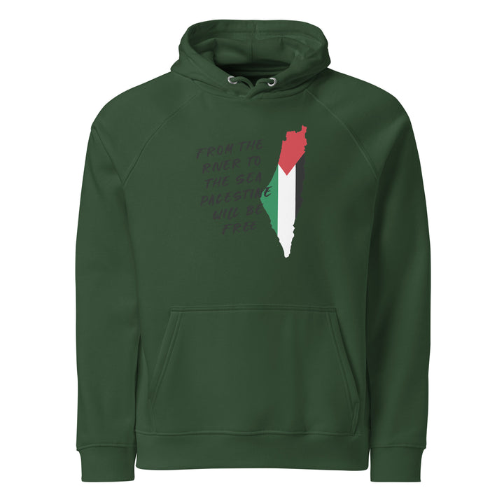 From The River - Women’s Eco Raglan Hoodie, Eco Raglan Hoodie Bottle Green
