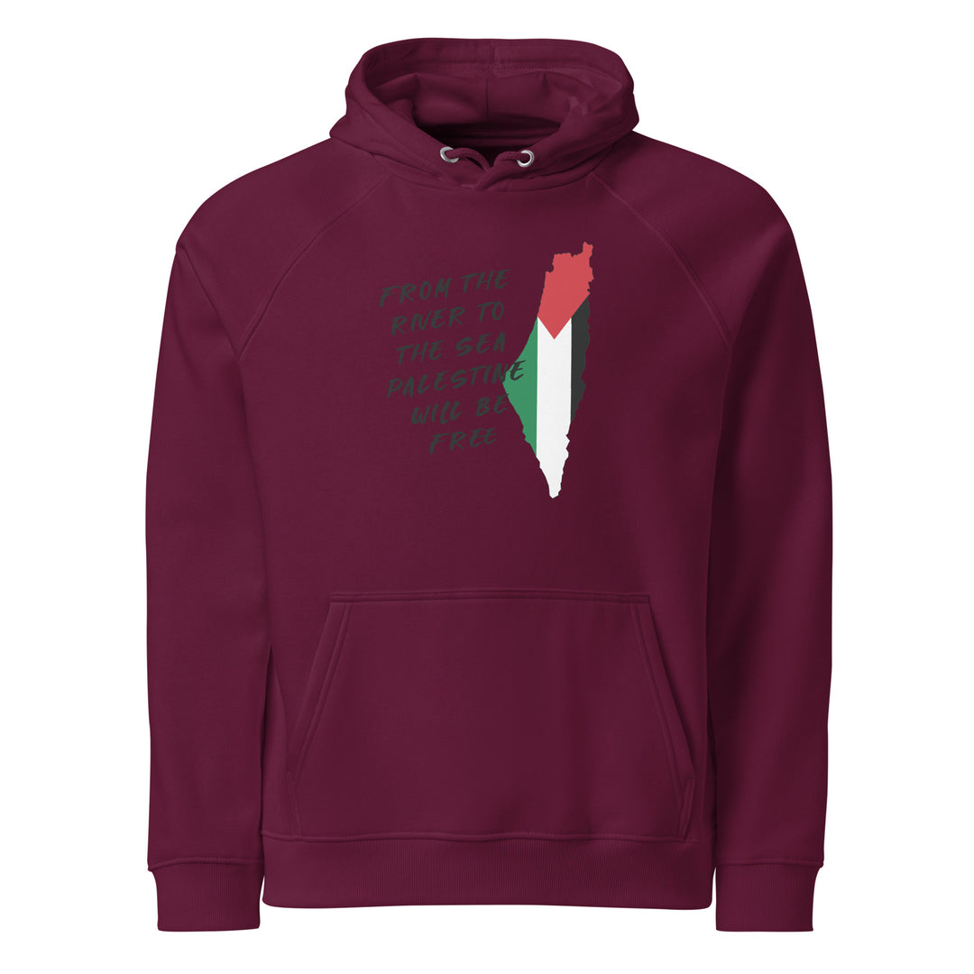 From The River - Women’s Eco Raglan Hoodie, Eco Raglan Hoodie Burgundy
