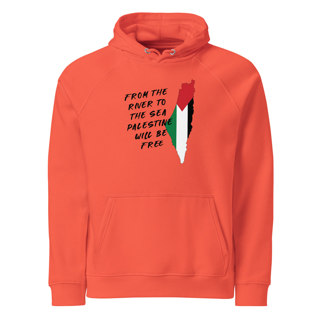 From The River - Women’s Eco Raglan Hoodie, Eco Raglan Hoodie Burnt Orange
