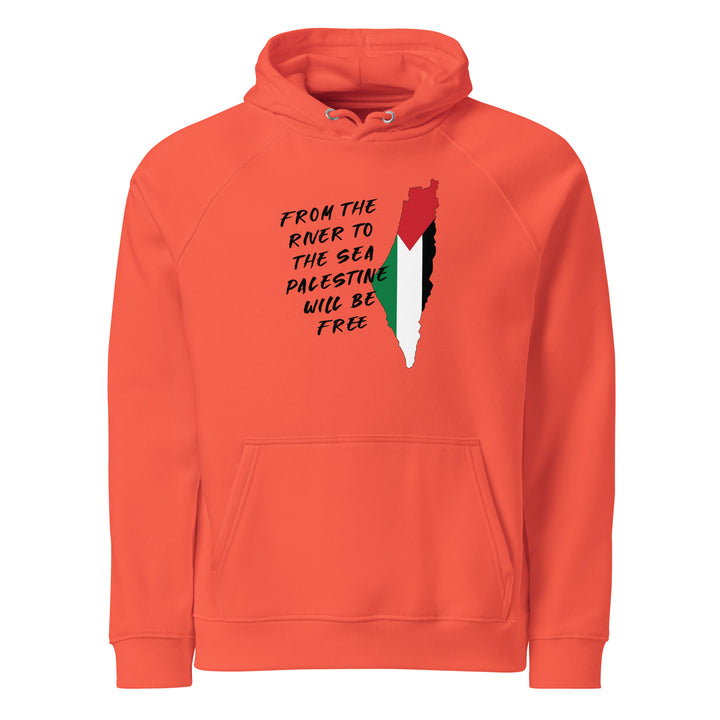 From The River - Women’s Eco Raglan Hoodie, Eco Raglan Hoodie Burnt Orange