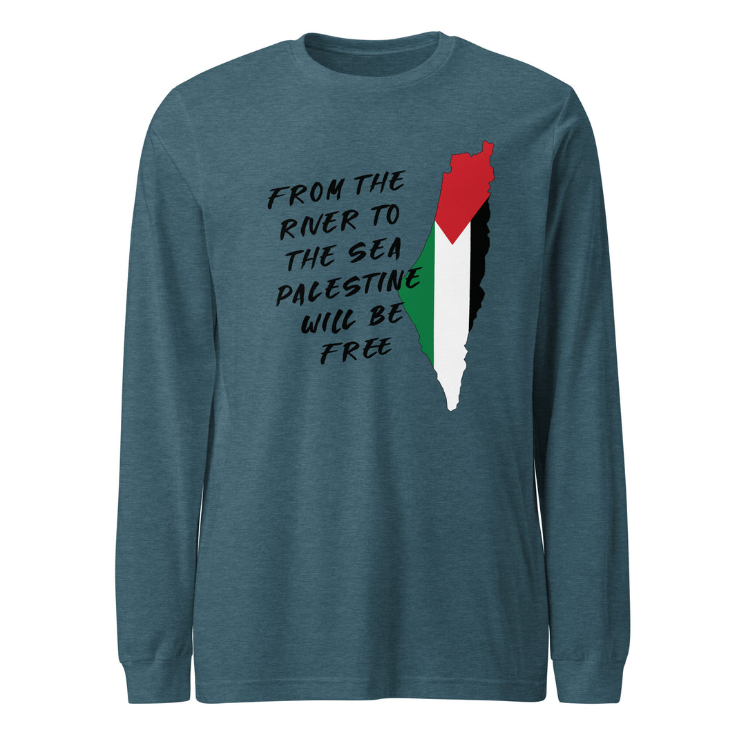 From the River - Women’s Long Sleeve Shirt, Heather Deep Teal