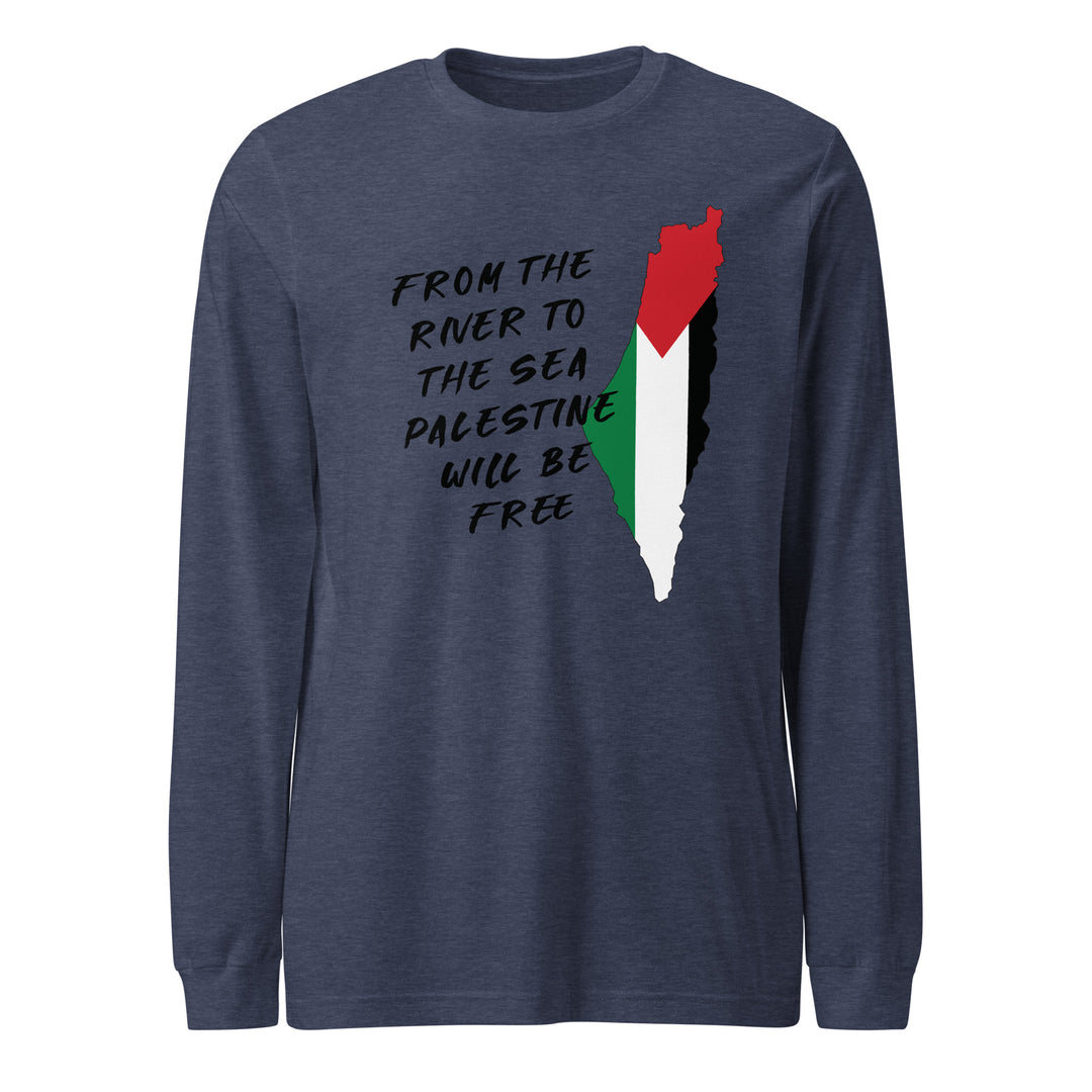 From the River - Women’s Long Sleeve Shirt, Heather Navy