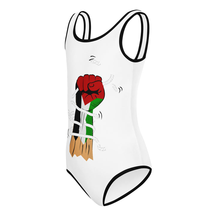 Hand - All-Over Print Kids Swimsuit, Swimsuit White