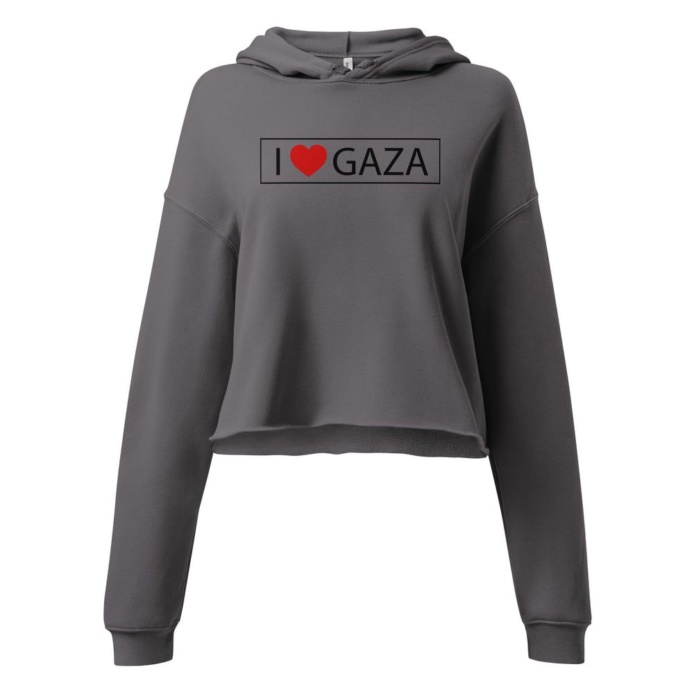 I Love Gaza - Crop Hoodie, Womens Cropped Hoodie Storm