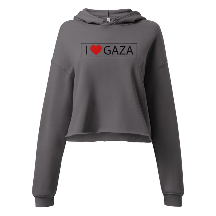 I Love Gaza - Crop Hoodie, Womens Cropped Hoodie Storm