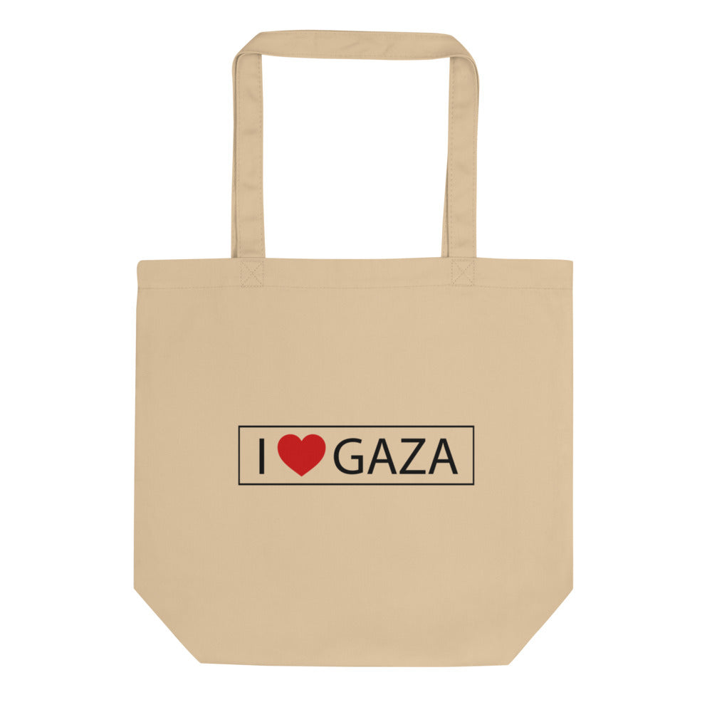 I Love Gaza - Eco Tote Bag, Eco Tote Bag Oyster
