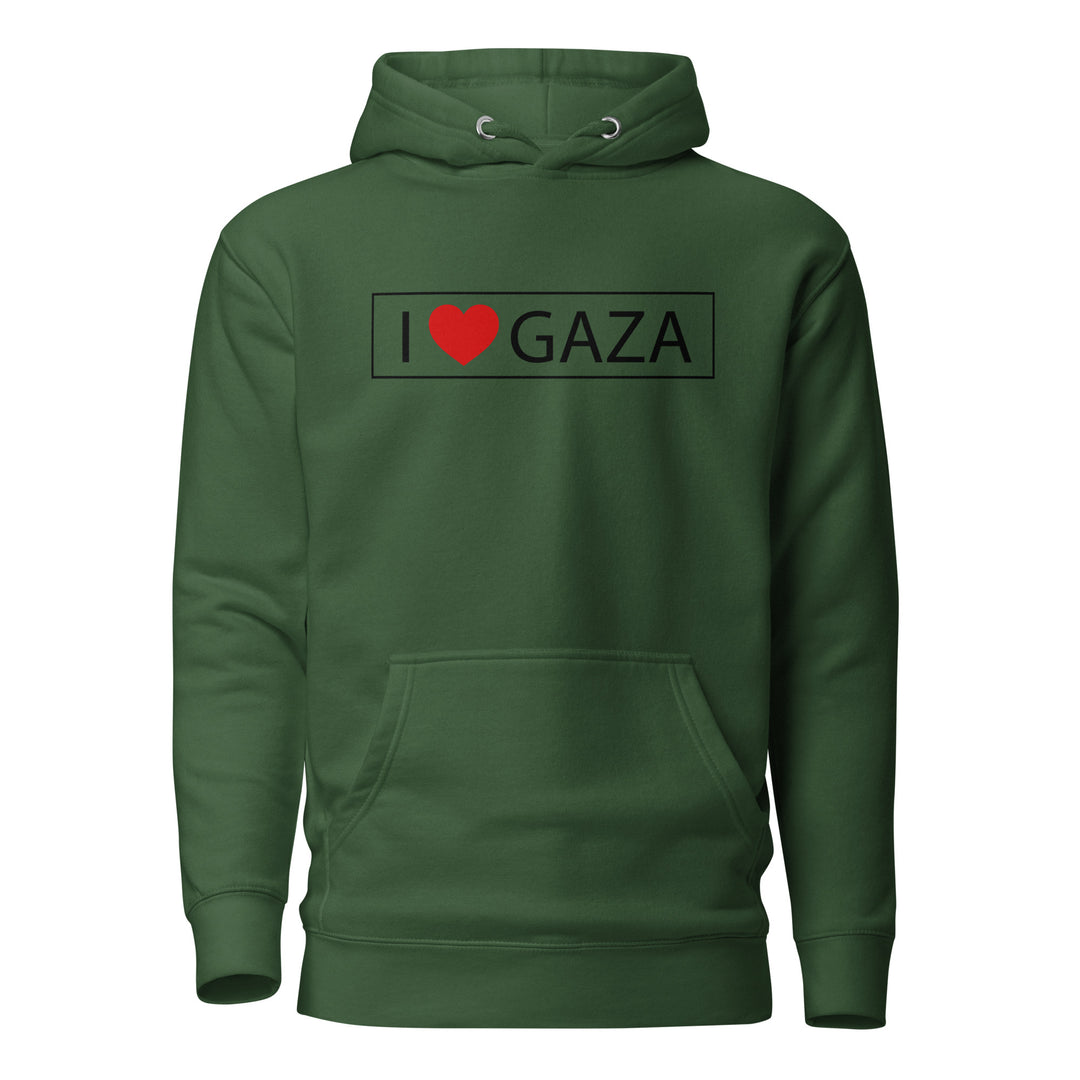 I Love Gaza - Men’s Hoodie, Forest Green