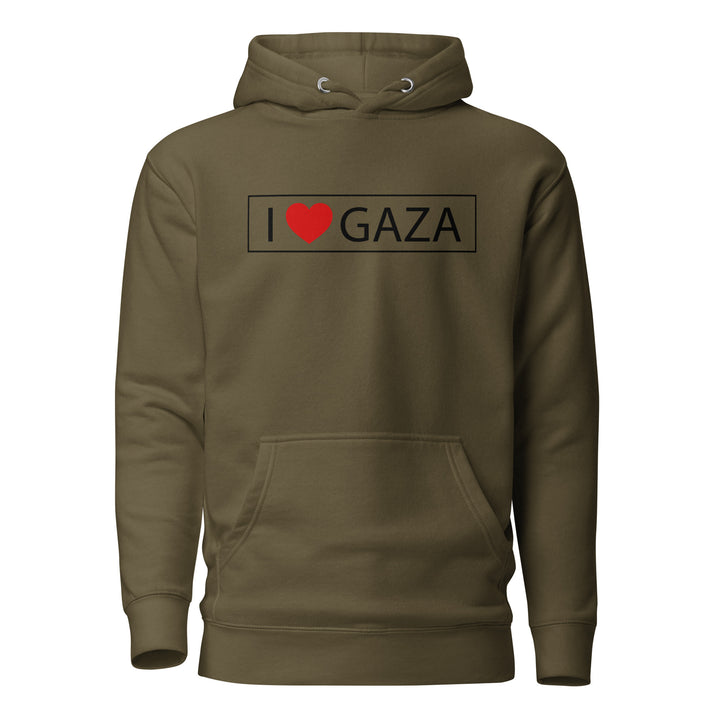 I Love Gaza - Men’s Hoodie, Military Green