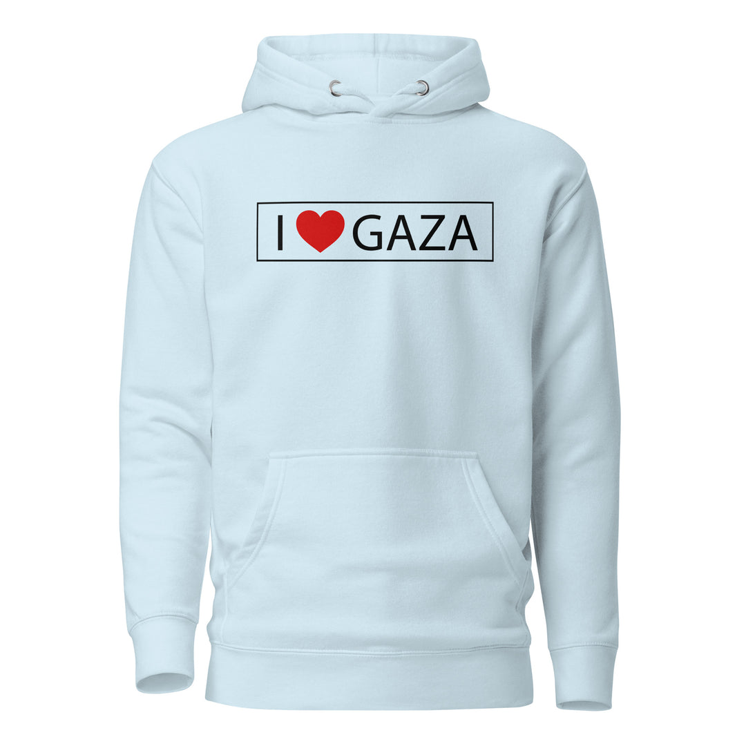I Love Gaza - Men’s Hoodie, Sky Blue