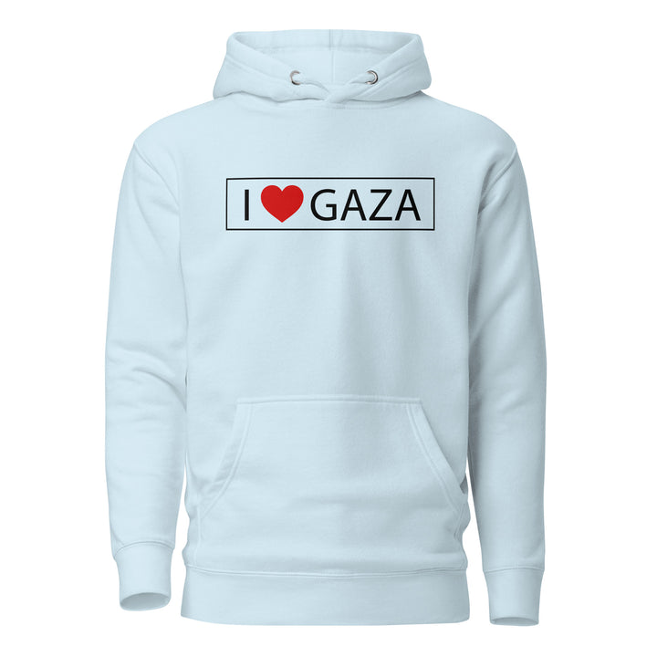 I Love Gaza - Men’s Hoodie, Sky Blue