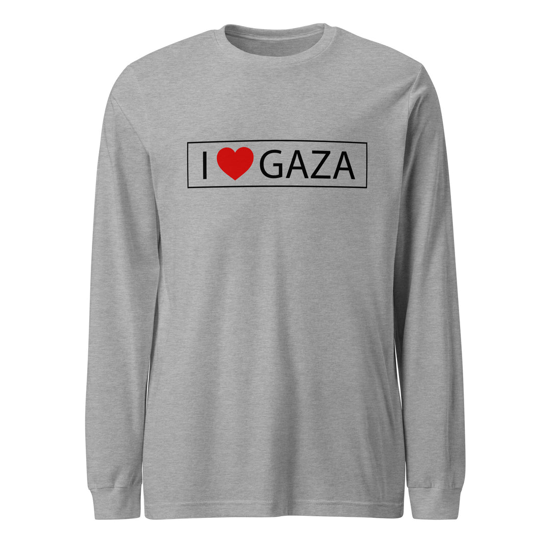 I Love Gaza - Men’s Long Sleeve Shirt, Heather