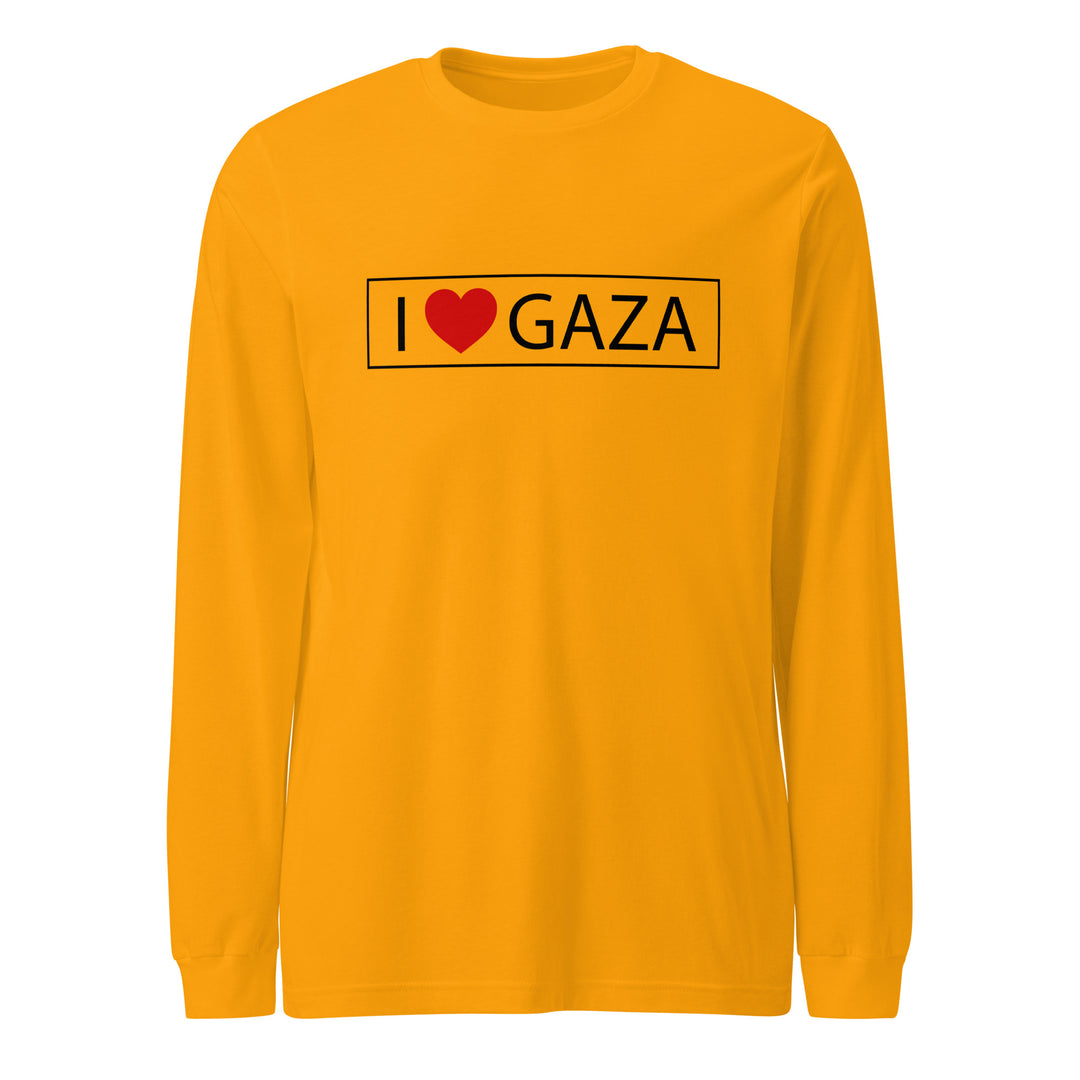 I Love Gaza - Men’s Long Sleeve Shirt, Gold
