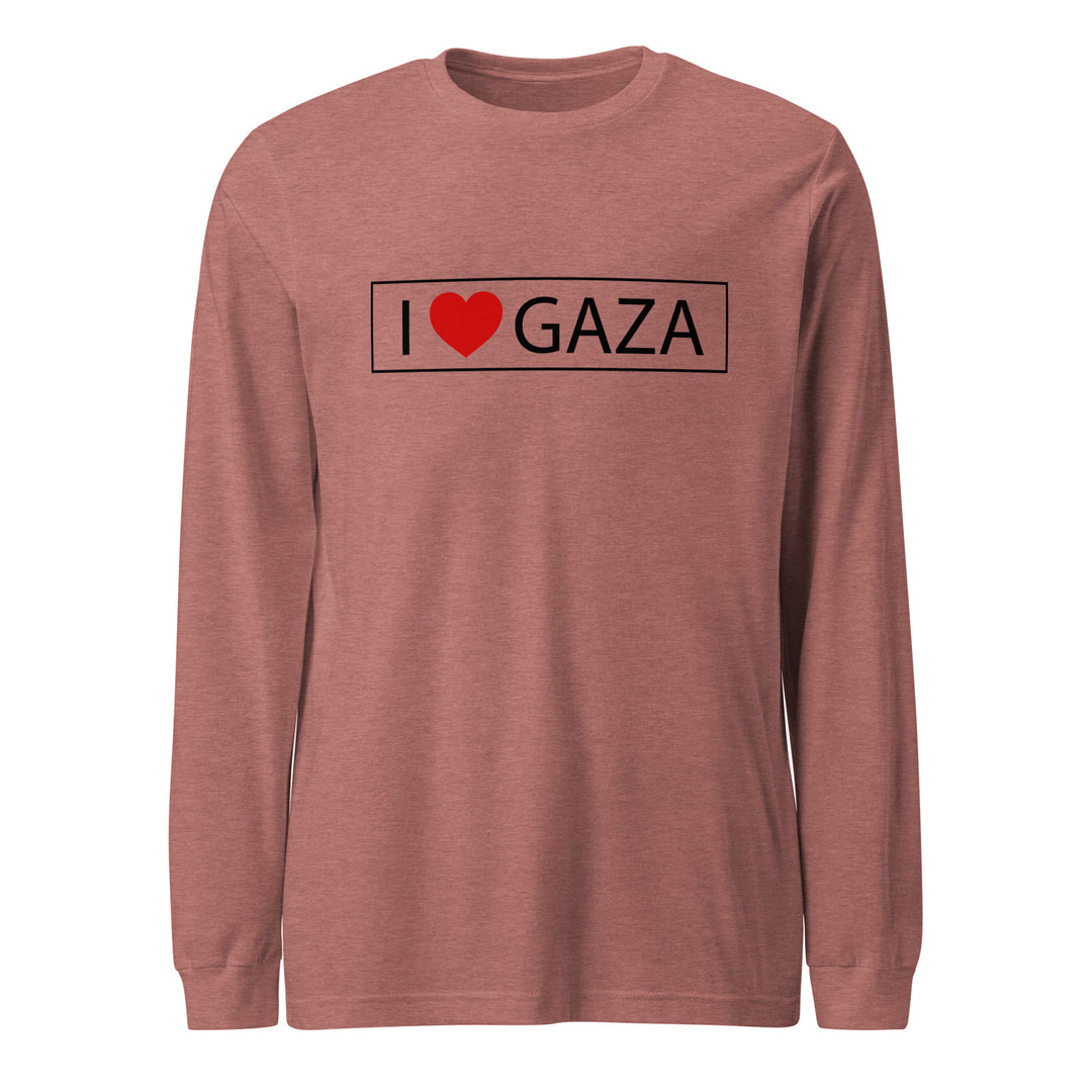 I Love Gaza - Men’s Long Sleeve Shirt, Heather Mauve