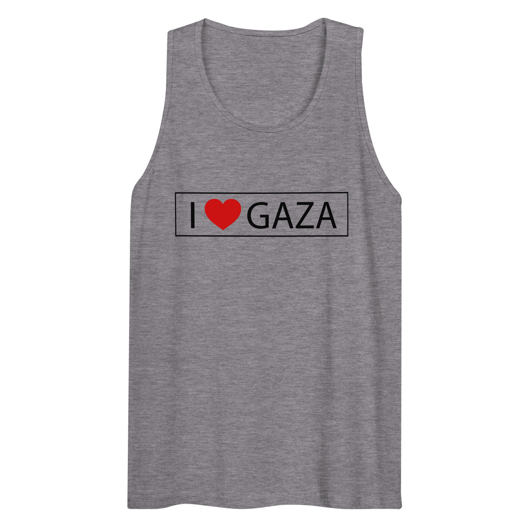 I Love Gaza - Men’s Premium Tank Top, Mens Premium Tank Top Athletic Heather