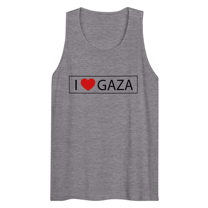 I Love Gaza - Men’s Premium Tank Top, Mens Premium Tank Top Athletic Heather