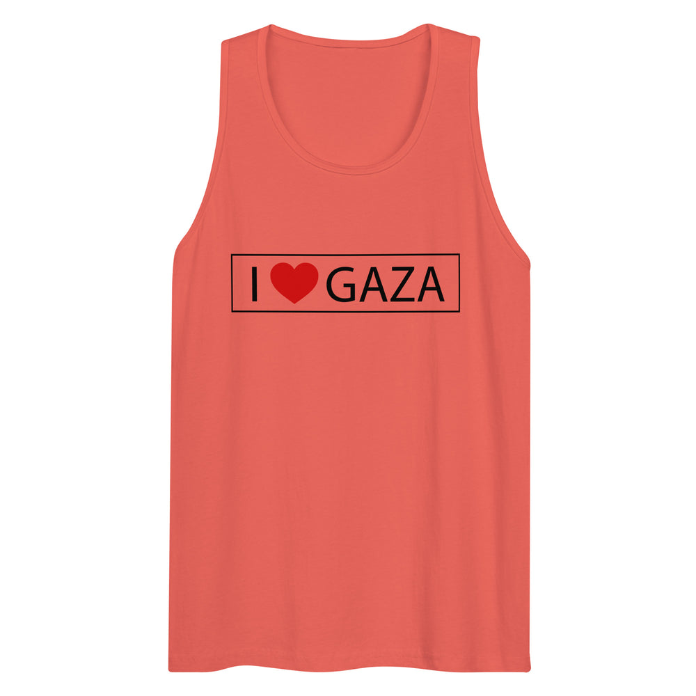 I Love Gaza - Men’s Premium Tank Top, Mens Premium Tank Top Coral