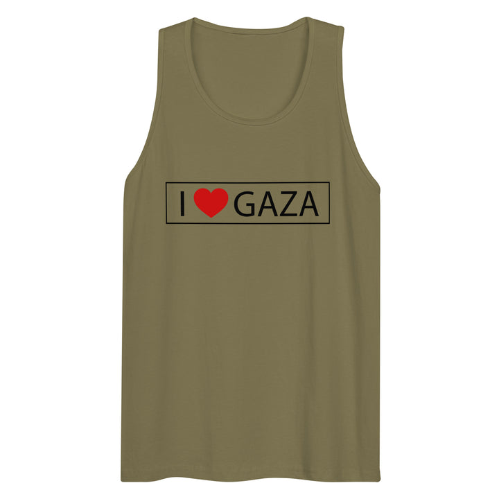 I Love Gaza - Men’s Premium Tank Top, Mens Premium Tank Top Military Green