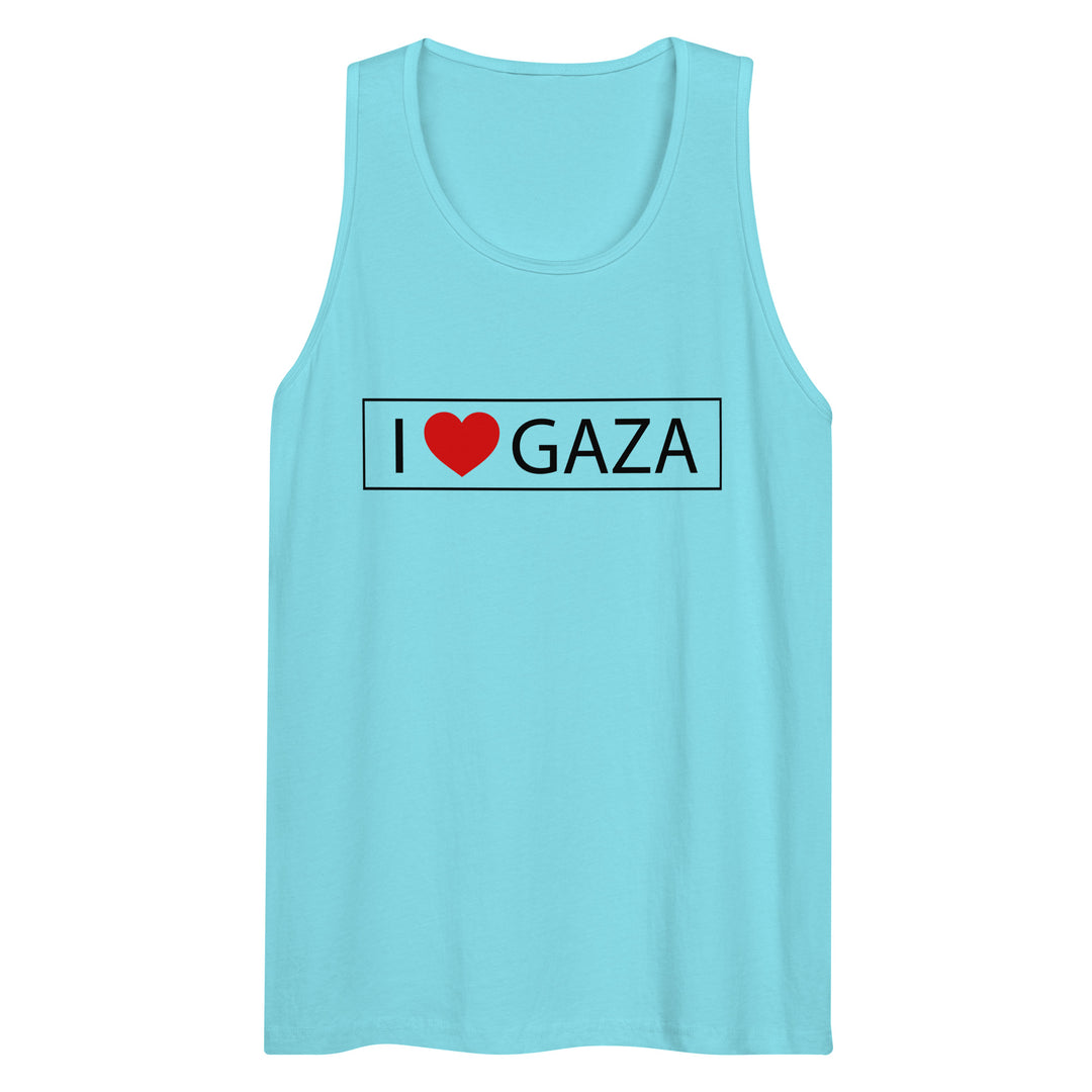 I Love Gaza - Men’s Premium Tank Top, Mens Premium Tank Top Pacific Blue