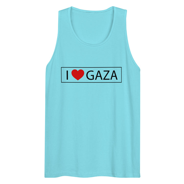 I Love Gaza - Men’s Premium Tank Top, Mens Premium Tank Top Pacific Blue