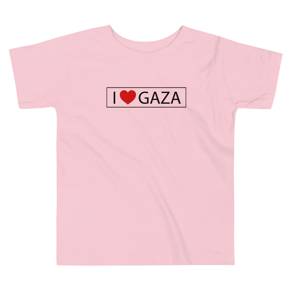 I Love Gaza - Toddler Short Sleeve Tee, Pink