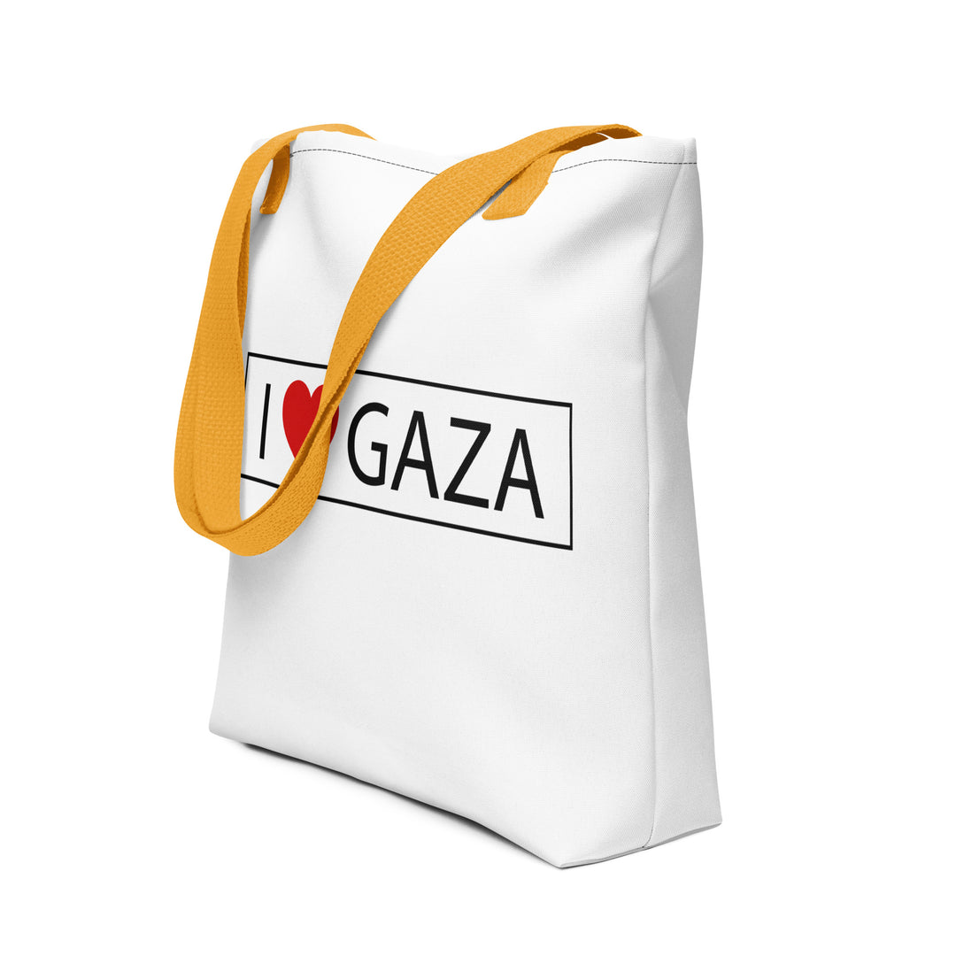I Love Gaza - Tote Bag, Yellow 15x15