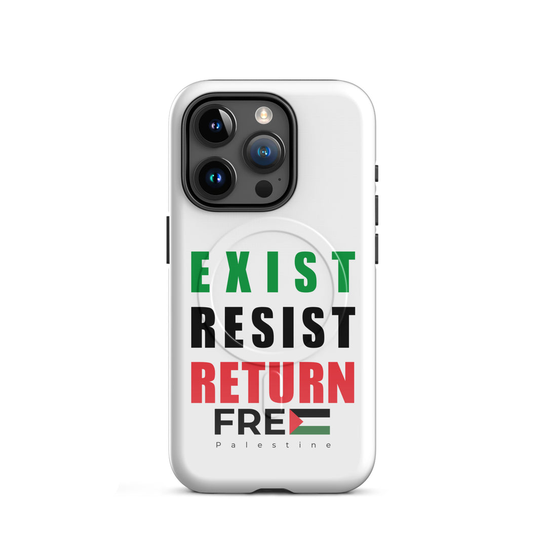 MagSafe® tough case for iPhone® | Exist. Resist. Return. – glossy 15 pro, front view