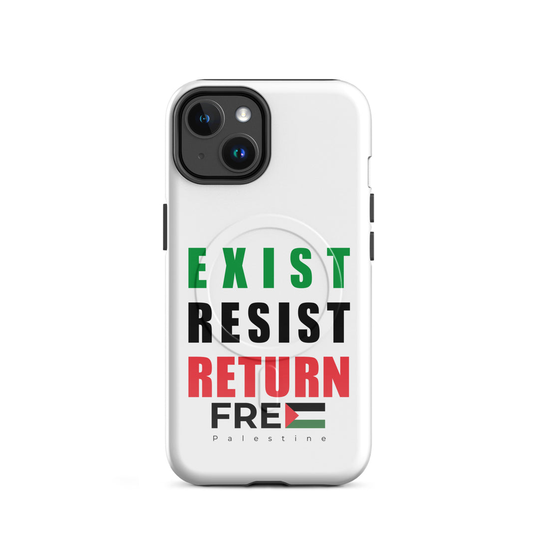 MagSafe® tough case for iPhone® | Exist. Resist. Return. – glossy iPhone 14, front view