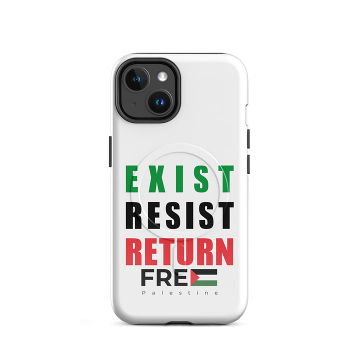 MagSafe® tough case for iPhone® | Exist. Resist. Return. – glossy iPhone 14, front view