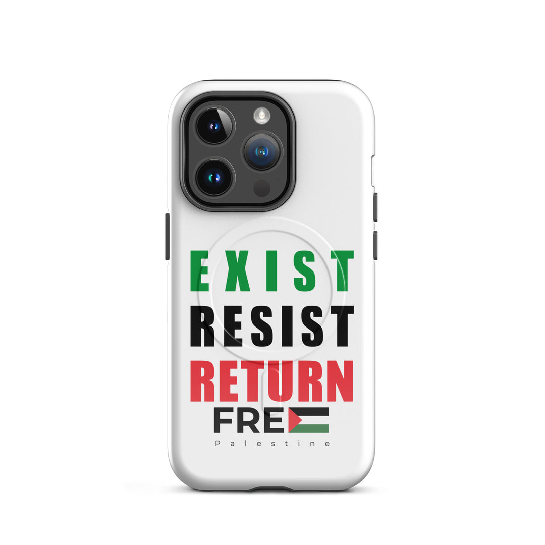 MagSafe® tough case for iPhone® | Exist. Resist. Return. – glossy iPhone 14 pro, front view