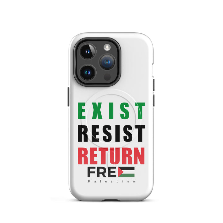 MagSafe® tough case for iPhone® | Exist. Resist. Return. – glossy iPhone 14 pro, front view